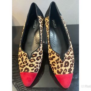 New VanEli Ganet Leopard Calf Hair Suede Slip On Flats Women’s Shoes Size 9 N